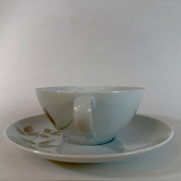 Noritake Edenrose 2 Flat Cup & Saucer Sets Gray/Pink/White Roses VTG - Picture 14 of 15